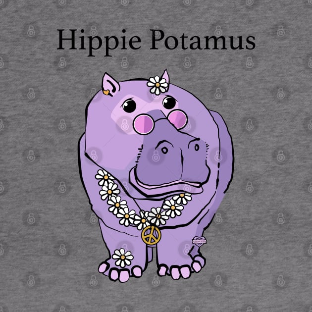 Hippie Potamus Purple Hippopotamus by Sue Cervenka